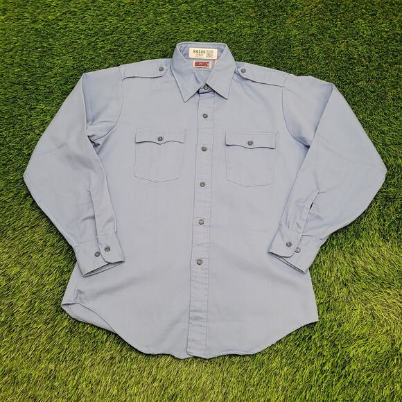 Vintage 80s Big-Mac Workwear Button Shirt M/L 22x29 Utility - Picture 1 of 10